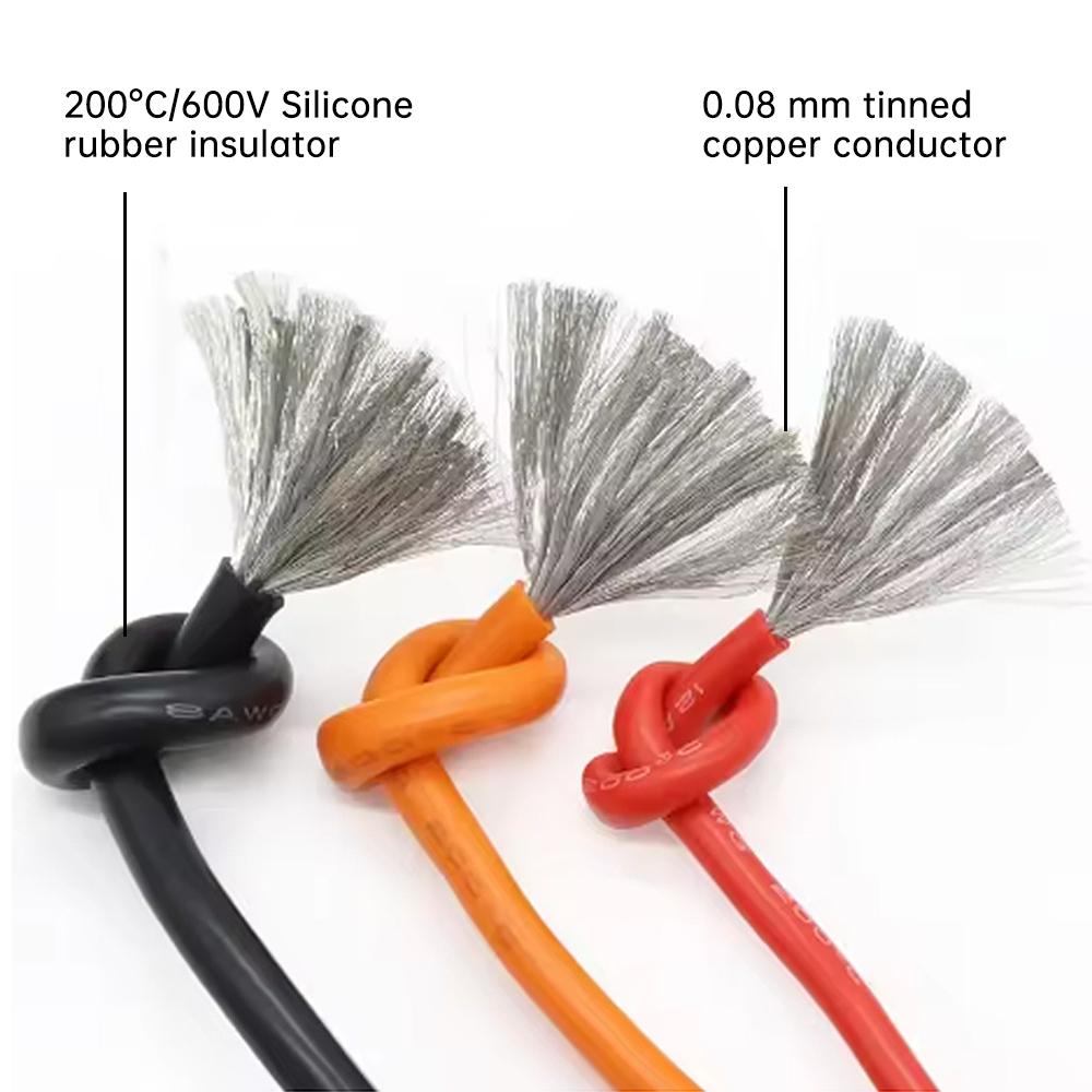 AWG Electric Wire, 6 Colors Stranded Tinned Copper Flexible Silicone Hookup Wire Kit for Electrical DIY/Car