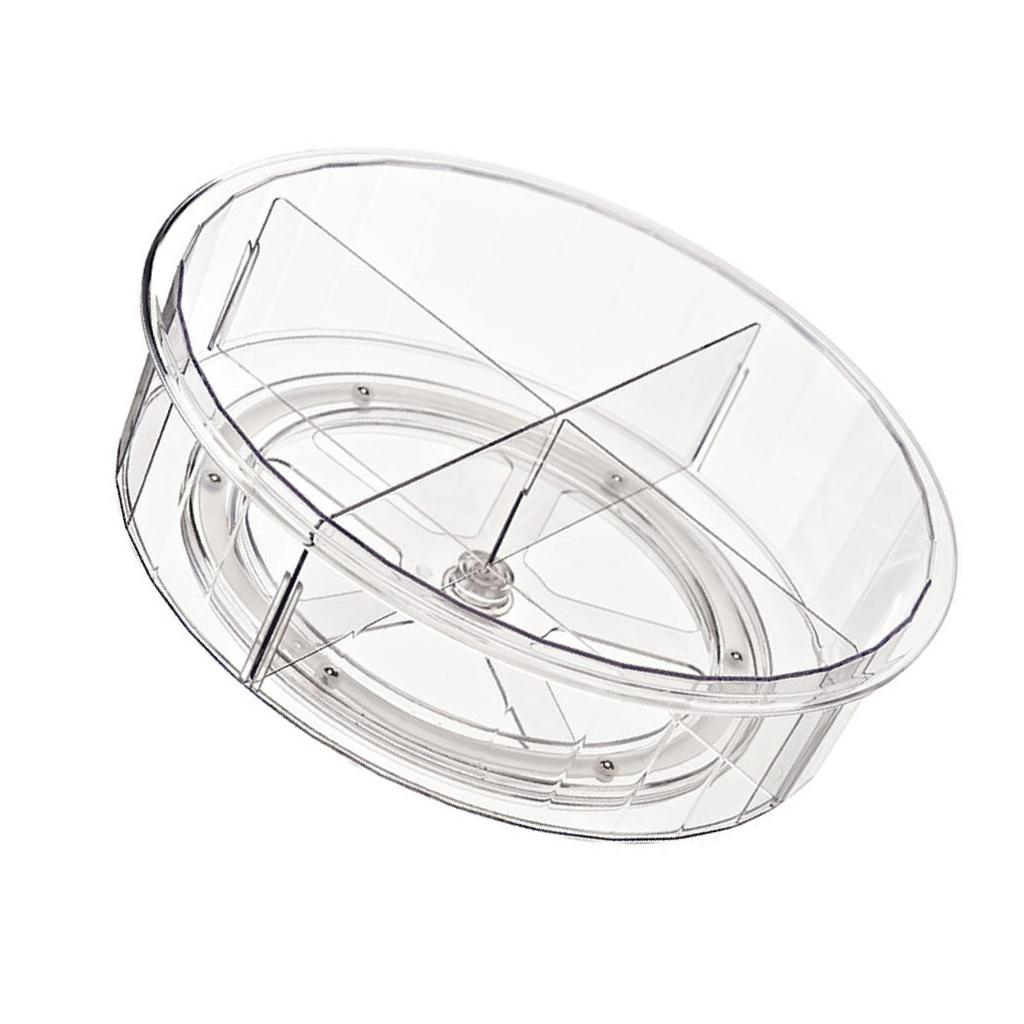 Aufbewahrungsdrehteller Transparent Rund PET Drehbarer Gewürz-Organizer Tablett für Küche Snacks Kosmetik