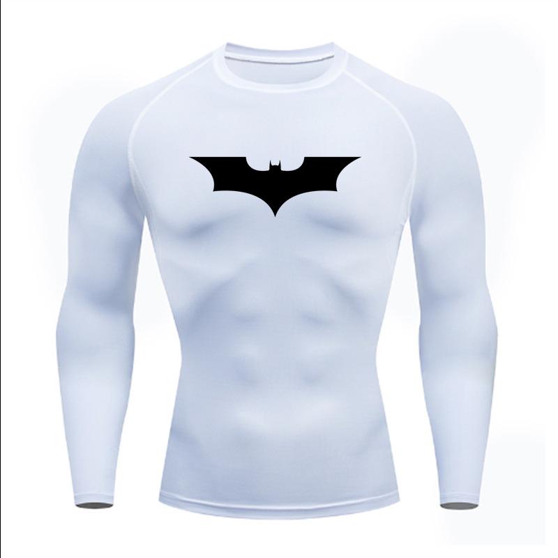Men's Batman Compression Short Sleeve Sports T-Shirt for Running, Basketball, or Football - Quick Dry, Tight Fit, Round Neck.