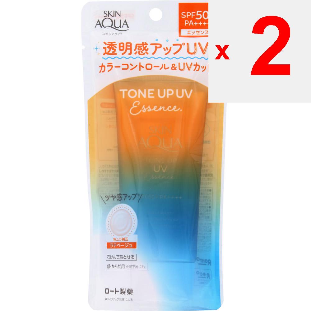 Rohto Skin Aqua Tone Up UV Essence Latte Beige 80g Sun Care <Apply an Appropriate Amount Evenly To the Skin. (To Prevent Uneven Application, Apply In