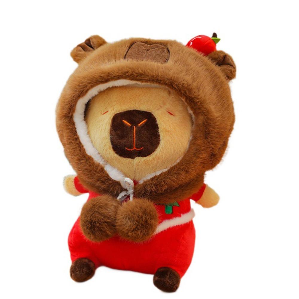 Elk Capybara Plush Toy Santa Claus Capybara Fluffty Doll Capybara Plush Doll  Home Decor