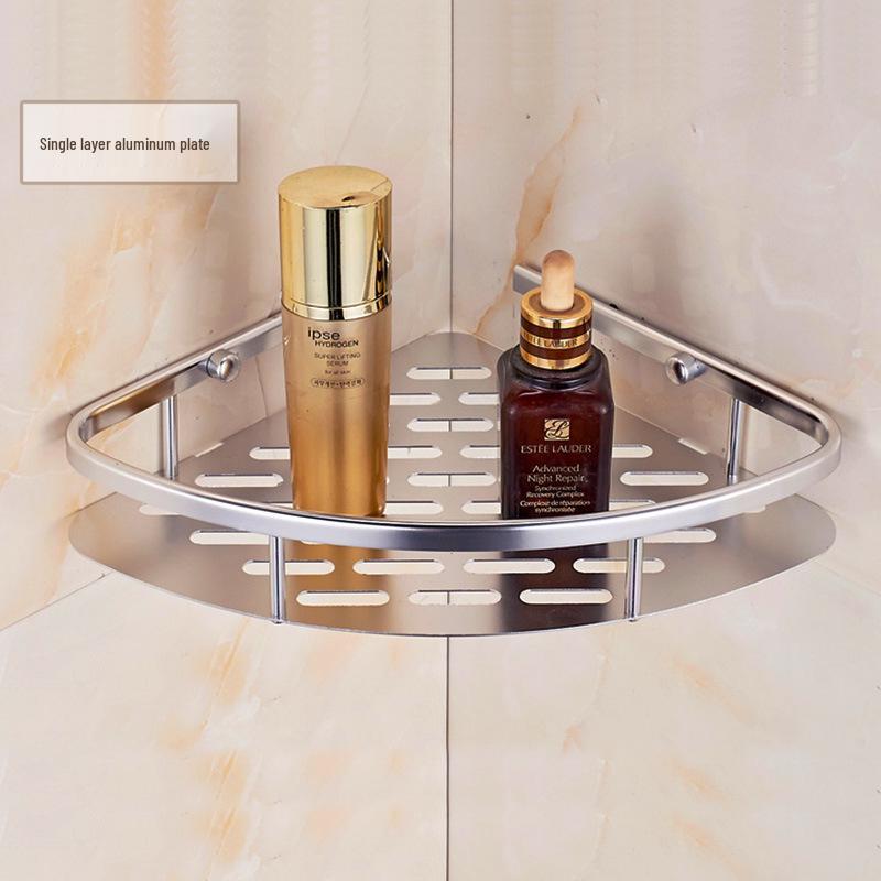 Punch-Free Space Aluminum Bathroom Shelf - Three-Layer Tripod with 1.2 Triangle Plate