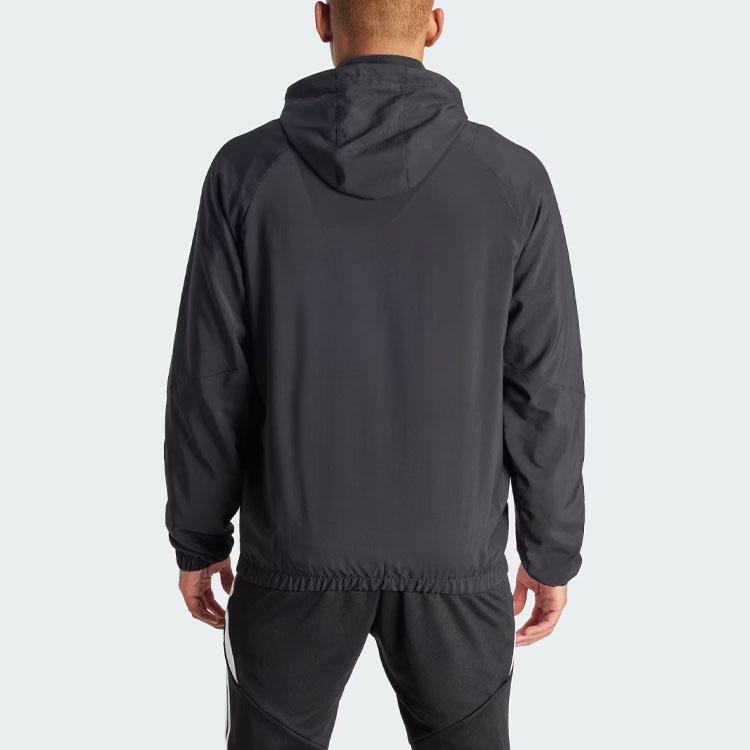 Adidas Tiro 24 Windbreaker with Three-Stripe Design Long Sleeve Hooded Jacket Men Outerwear Black IM8806