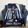 Mbappé Customize Text Blanket Throw Personalized Blanket Ultra-Soft Great for Livingroom Office Chair Couch Bed Four Seasons Multipurpose