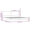 VidaXL Metal Bed Frames with Sonoma Oak Headboard 180x200 Cm, Double Bed, Bedroom Furniture, Bed 3301391