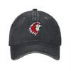 Berretto da baseball in tela lavata con logo Red Hawk, unisex, vestibilità regolabile, stile vintage, cappello da esterno per unisex e donne
