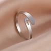 Minimalistischer Kreuz Offener Bequemer Ring Damen Herren Mode Edelstahl Verstellbare Fingerringe Schmuckliebhaber Christliches Geschenk