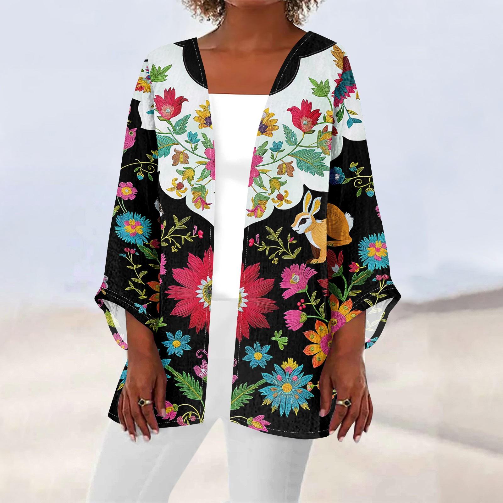 

Жіночий повсякденний модний кардиган Caot з ретро принтом середньої довжини XXXXXL