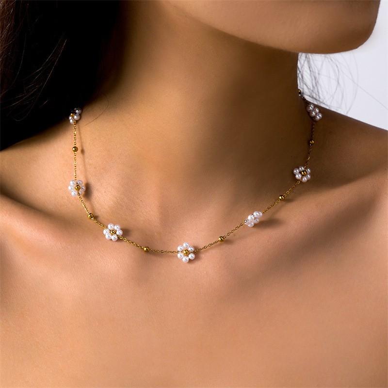 

Little Fresh Flower Pearl Necklaceys One Size золотий