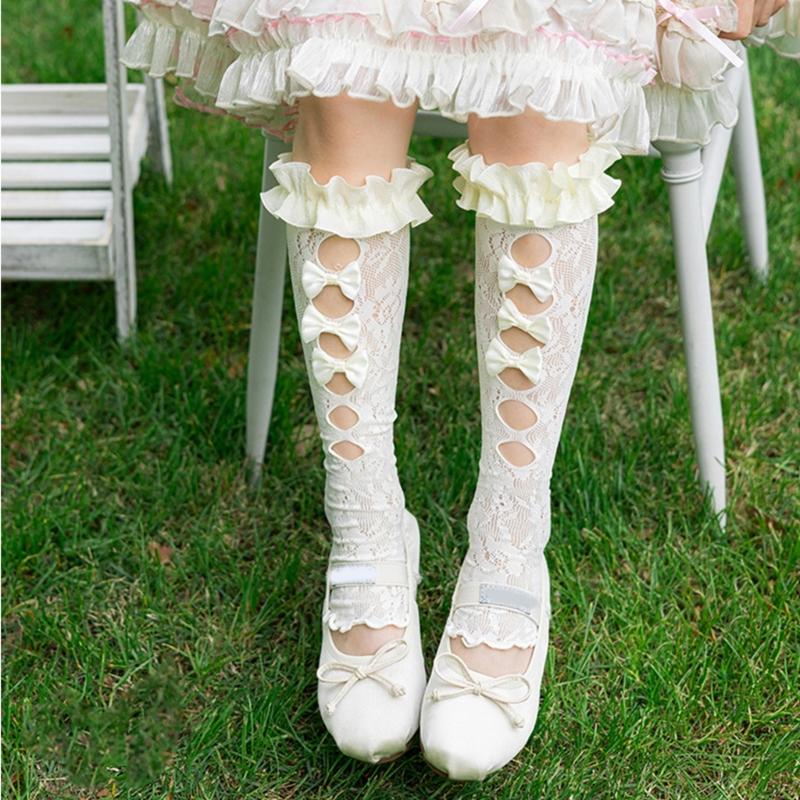 Ballet Inspired Lace Trim Leg Warmer for 3-13Y Girls Stretchy Ribbed Cuffs Soft Combed Cotton Leggings Accessories