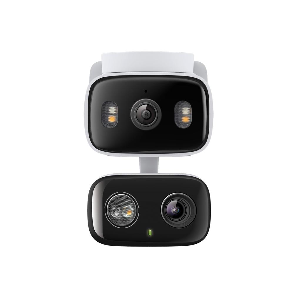 Telecamera di Sicurezza Tapo Telecamera per Animali Domestici Usa Doppia Lente 2K 3MP Grandangolare Rilevamento AI Visione Notturna a Colori IP65 Compatibile con Assistente Vocale Tapo