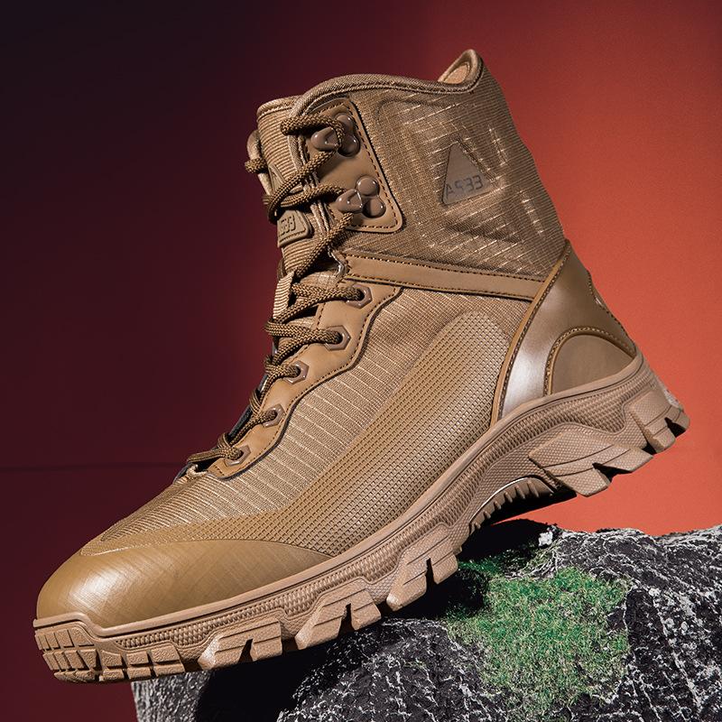 Large Size High-top Wolf Hiking Shoes Martin Boots Outdoor Field Training Battlefield Tactics Military Boots Men's Shoes