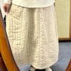 Skirt for Women Thickened Casual Versatile Elastic Long Loose Trousers Double Layer Solid Colour Skirt