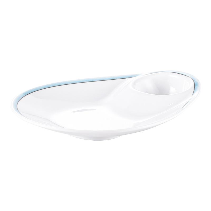 Metamine Tableware Dumpling Plate Creative Imitation Porcelain Specialty Plate with Vinegar Dish Hotel Hotel Cold Dish