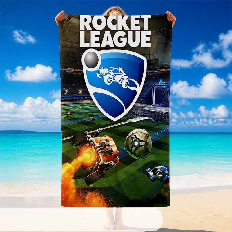 Quick Dry Beach Towel Rocket League Pattern, Lightweight Absorbent Towel for Pool Beach Vacation Use