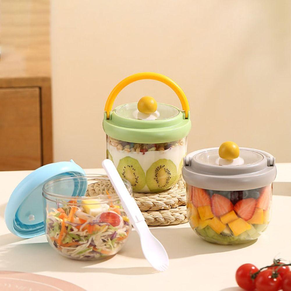 with Spoon Breakfast Cup Leak-proof Oatmeal Cup Portable Salad Cup  Worker
