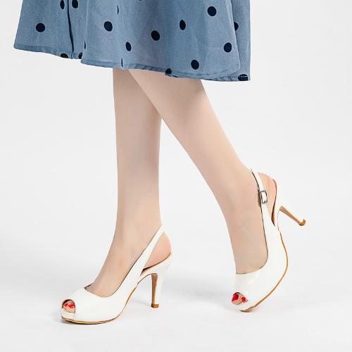 Modne Damskie Sandały na Szpilce z Odkrytymi Palcami 2025 Lato Seksowne Lakierowane Platformy z Paskiem na Kostce Wygodny Design