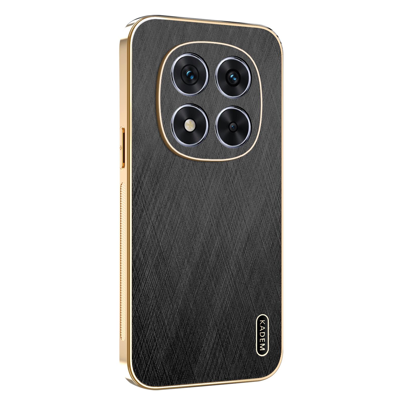 

KADEM Чехол для Xiaomi Redmi Note 14 Pro 4G Гальваническое покрытие Шелковистая текстура ПУ+ТПУ Задняя крышка для телефона Black