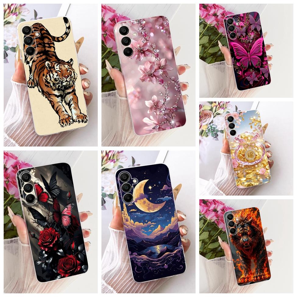 Clear Cover For Samsung A16 5G Case Cute Cat Fashion Butterfly 2D Painted Casing For Samsung Galaxy A16 5G SM-A166B SM-A166E