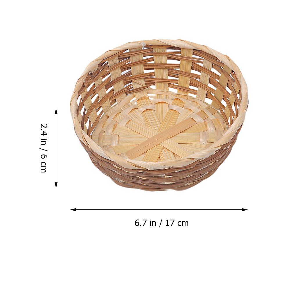 2Pcs Handwoven Bamboo Fruit Basket Premium Food Storage Containers for Outdoor Picnic Kitchen Dining Bamboo Basket