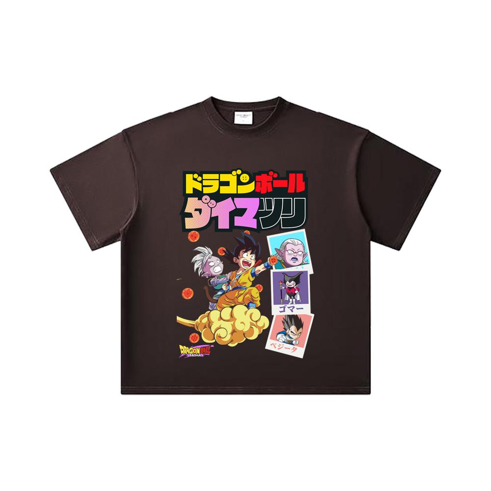 260 GSM Double Yarn 32 Count 100% Cotton Dragon Ball V34 Daima Print Unisex Heavy Cotton T Shirt