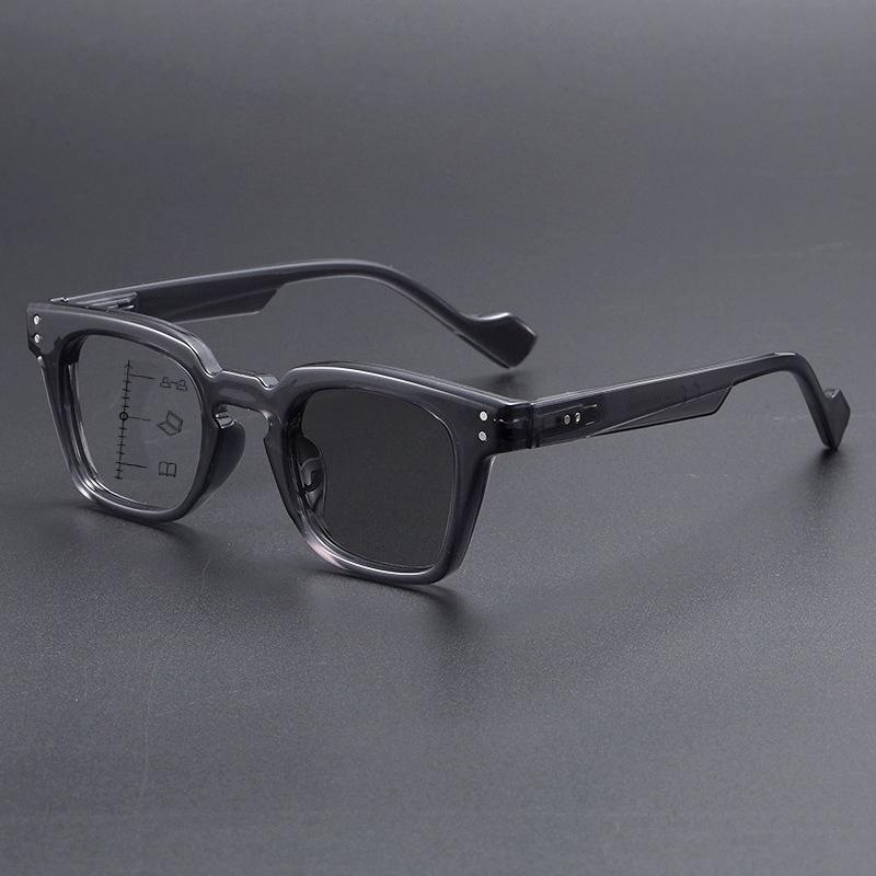 Retro Multifocal Photochromic Reading Glasses Unisex Anti-Blue Light Reading Eyewear Multifocal Degree Glasses Near and Away +4