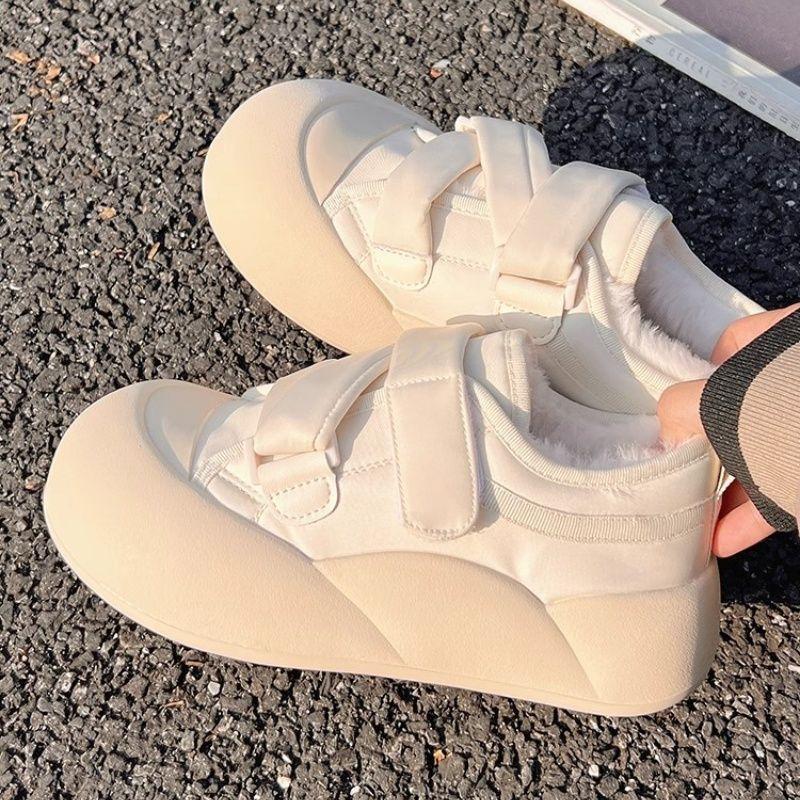 Winter new thick-soled velvet Velcro women's versatile bread shoes casual cotton shoes
