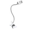 Clamp Light USB Warm Cold Color Temperature 360 Degrees Adjustable Gooseneck Light (Silver)