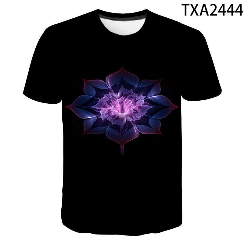 New Men Women Children Summer Flower 3D Print Short Sleeve T Shirt Fashion Casual Harajuku Streetwear Tops Cool Tees