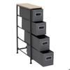5five - Rangement 4 Tiroirs Tissu Gris Anthracite