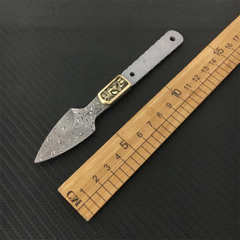 Thousand Layer Damascus Steel Tea Needles Semi-finished Blank Household DIY Teaware Accessories Hand Tool Parts
