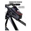 Classy-WILD MAN Waterproof Bicycle Front Bag With Touch Screen Phone Holder Mountain Bike Front  Bag Black+Red