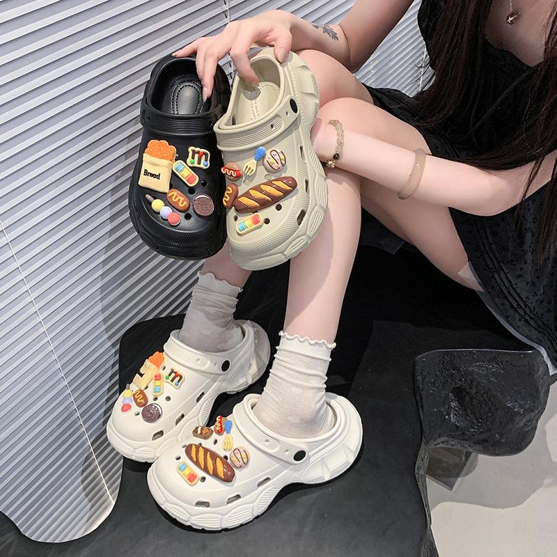 

Stepping on shit hole shoes women s slippers summer bag head shoelaces and outer wear girls beach shoes eva sandals 36