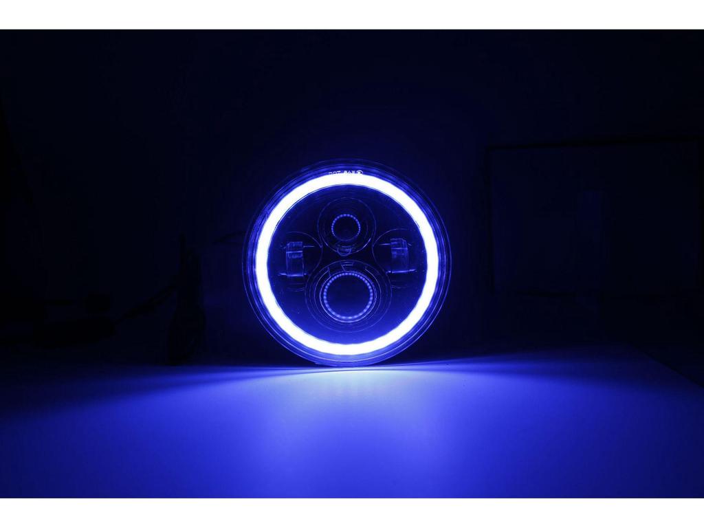 Wrangler 7" RGB Angel Eye Headlight Assembly with Remote Control - Energy Efficient