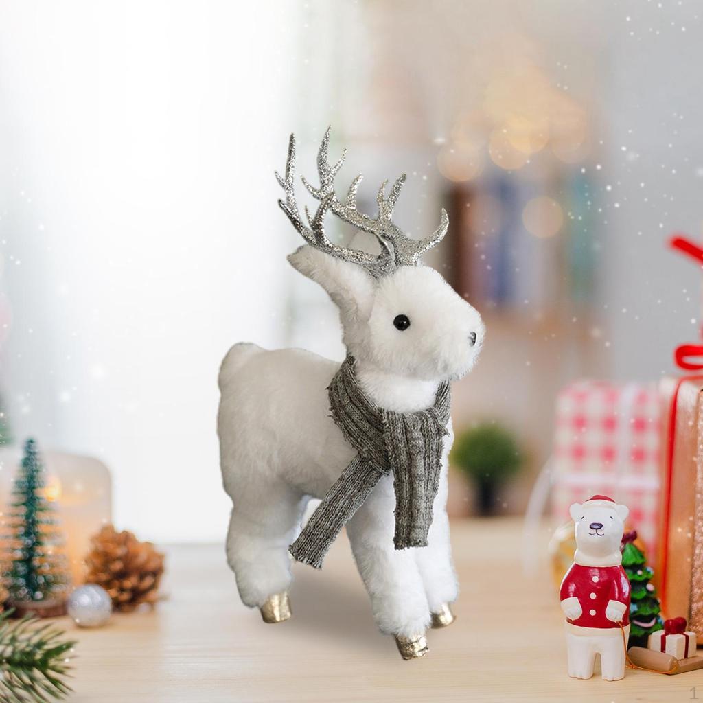 Weihnachts-Rentier-Ornament aus Plüsch, schönes Sammlerspielzeug für den Festtisch, das Weihnachtsregal