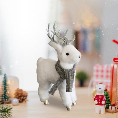 Weihnachts-Rentier-Ornament aus Plüsch, schönes Sammlerspielzeug für den Festtisch, das Weihnachtsregal