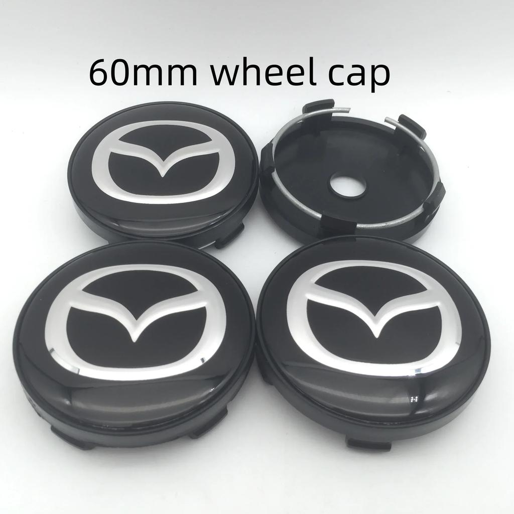 2025 Hot 4pcs 3D for Mazda 56mm 60mm 68mm Car emblem Wheel hub Center Cap Badge covers sticker Decal styling auto Accessories