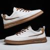 2025 New Men's Board Shoes Genuine Leather Trend Versatile White Shoes First Layer Cowhide Fashion Sports Casual Shoes Non-slip
