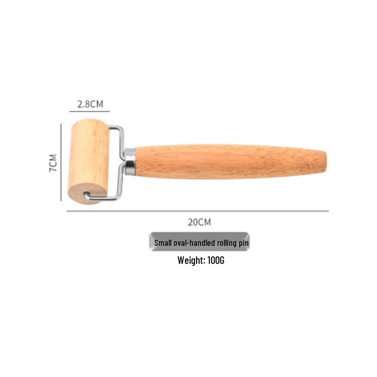 Doppelkopf Nudelholz mit Holzgriff & Teigschneider aus Edelstahl