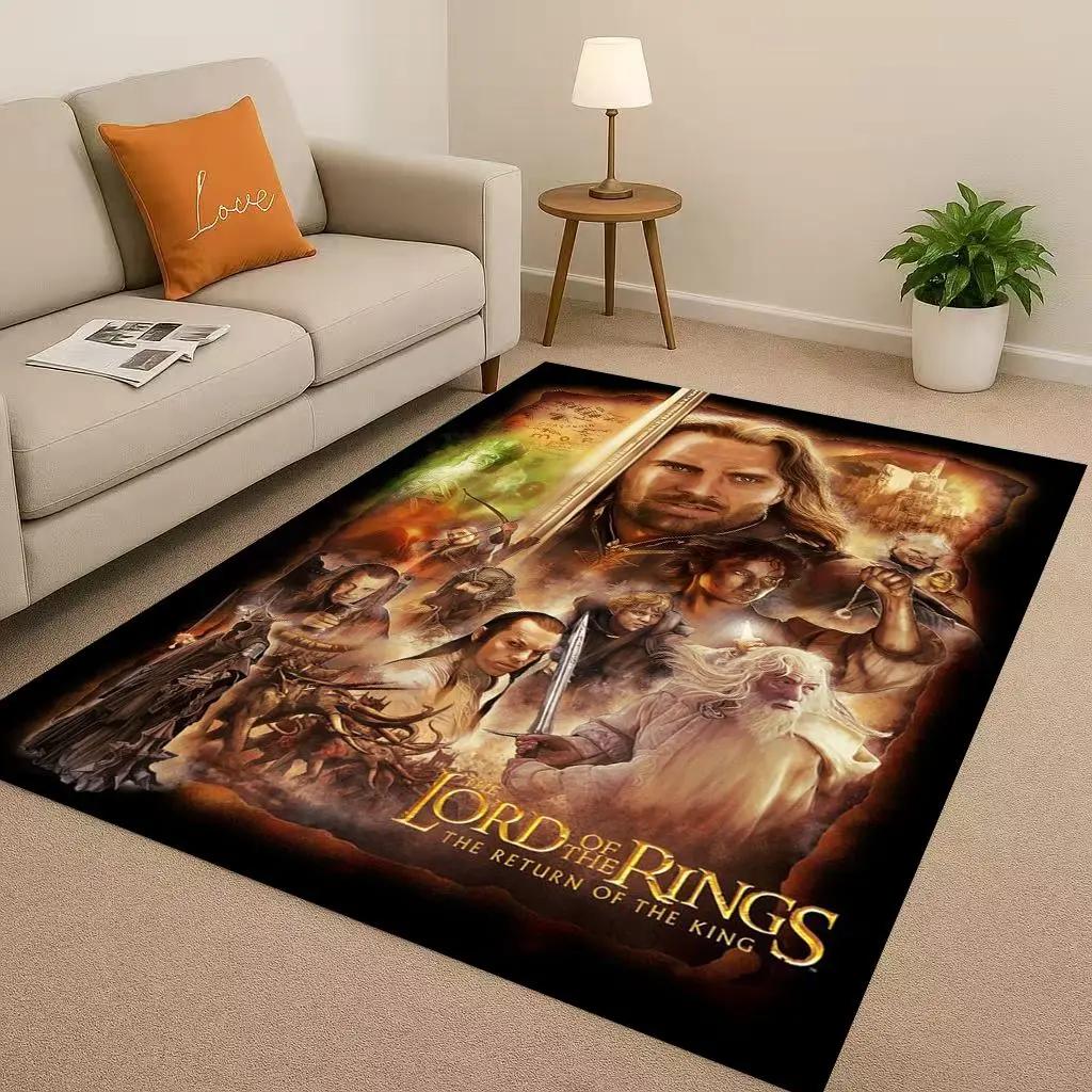 HD Classic L-Lord of The Rings H-Hobbit Gandalf Legolas Living Room Non-Slip Area Rug Soft Carpet for Bedroom Sofa,Home Doormat