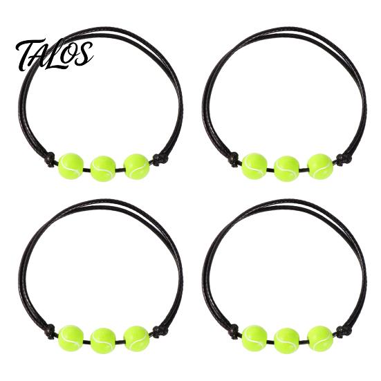 Durable Braided Rope Accessory 4 Pcs Sports Balls Bracelets, Adjustable String Bracelet, Unisex Athletic Wristband Handmade Woven Cord Team