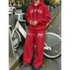 Men 2‑Piece Hoodie & Sweatpants Set Printed Casual Tracksuit