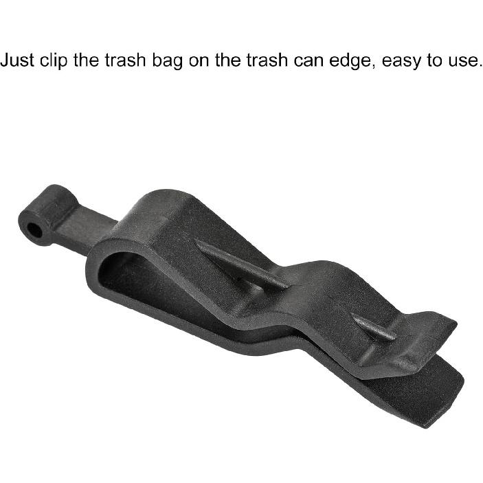 MECCANIXITY Garbage Bin Clip, Kitchen Trash Can Bag Clips Waste Basket Garbage Bin Clamp Bag Clip Black, Pack of 18
