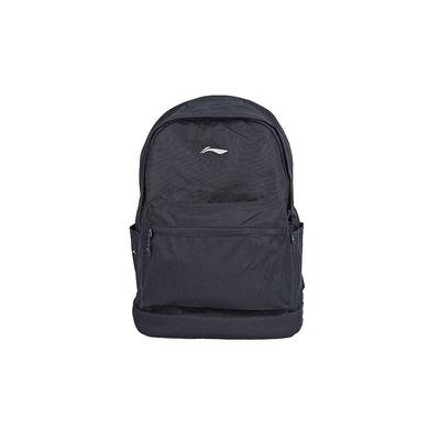 Li Ning Sports Lifestyle Series Solid Color Minimalist Polyester Backpack Unisex Backpack Black ABSQ564-1