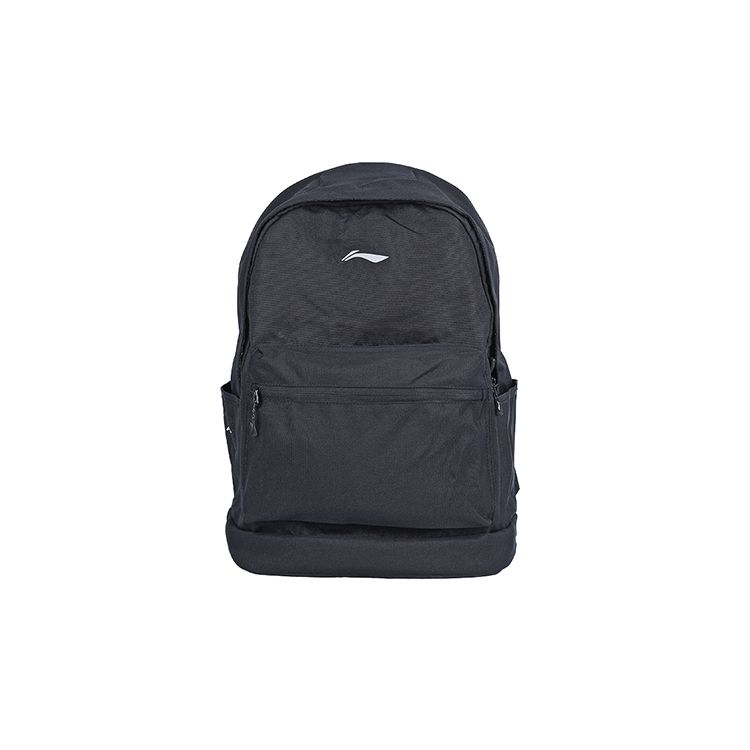 Li Ning Sports Lifestyle Serie Einfarbiger Minimalistischer Polyester Rucksack Unisex Rucksack Schwarz ABSQ564-1