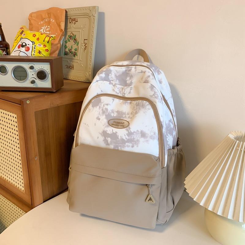 School Bag Girl Junior High School Student Large Capacity High School Backpack Graffiti Cute High School College Student Casual Backpack Single pack коричневый