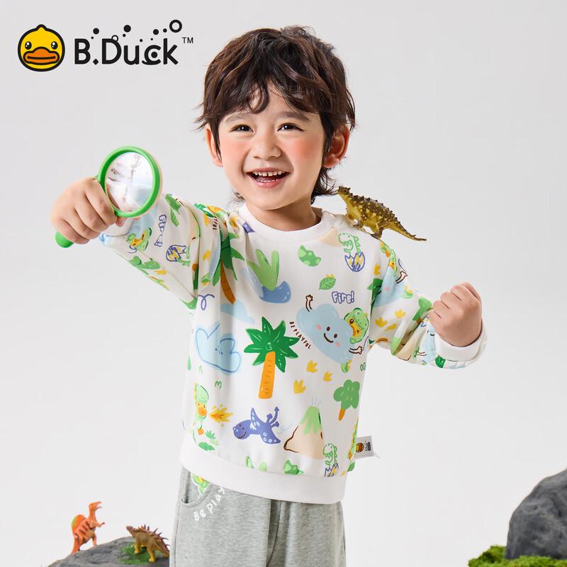B.Duck Boys' Dinosaur Pullover Sweatshirt