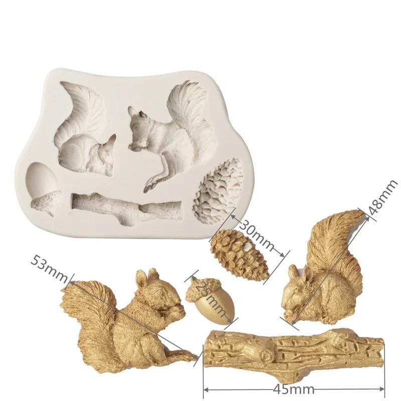 Squirrel Modeling Silicone Mold Kitchen DIY Cake Baking Decoration Fudge Cookie Tools Chocolate Mold Forest Animal Series Mould