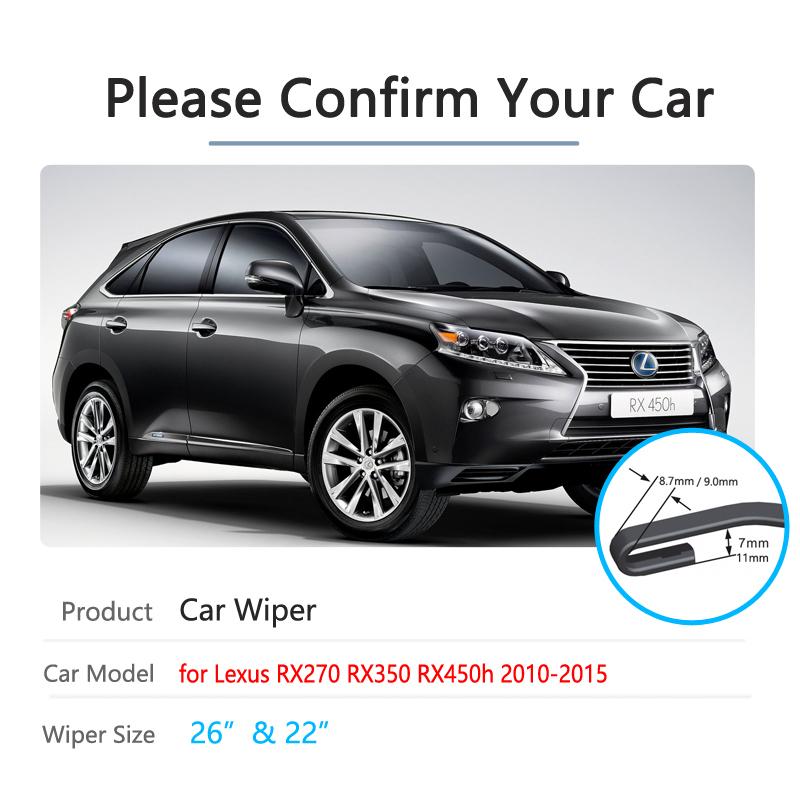 Car Wiper Blades For Lexus RX RX270 RX350 RX450h 2010 2012 2013 2014 2015 Front Windshield Brushes 270 350 450h Car Accessories