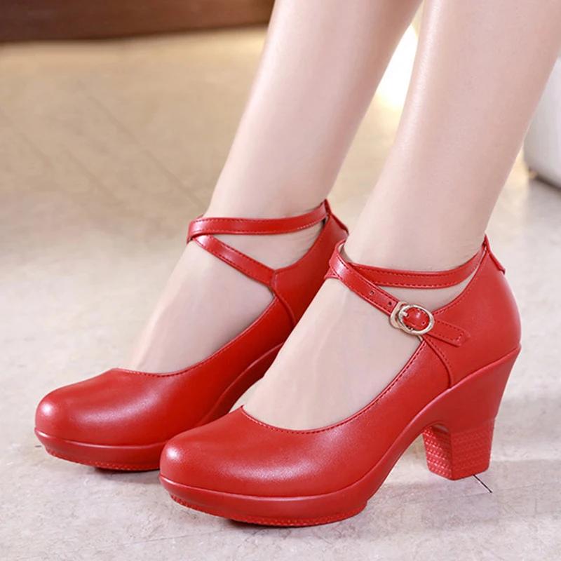 Fashion 2024 Fashion Women Pumps High Heels for Ladies Shoes Dancing Platform Pumps Leather Mary Janes Sandal Summer Footwear